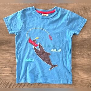 Mini Boden Boy's Blue Under The Sea Applique T-shirt Size 5-6 Years